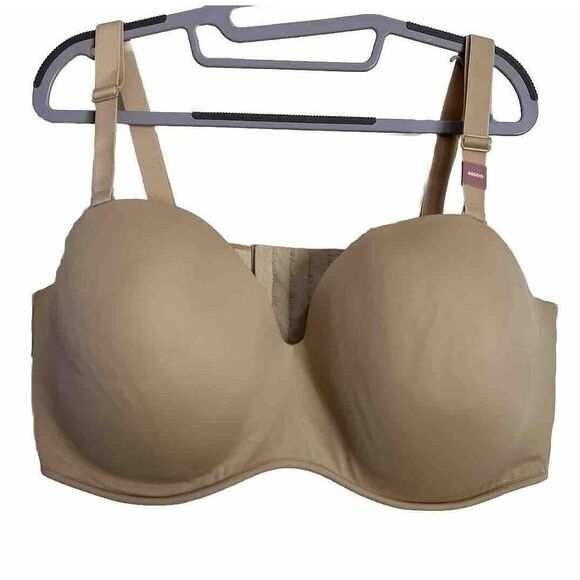 Lane Bryant Cacique Boost Multi Way Strapless Bra Size 46DDD Beige Adjustable - Picture 1 of 12
